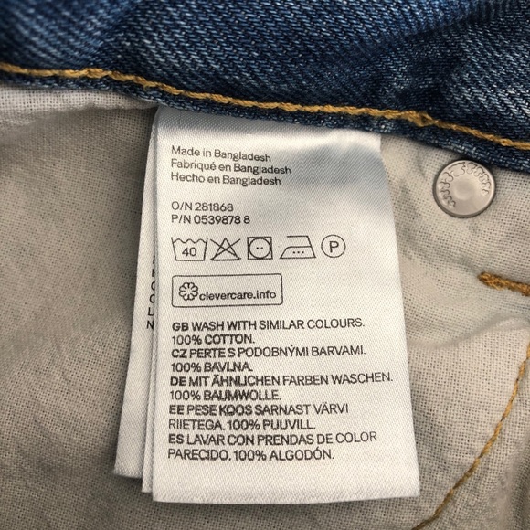 EUC H&M High Rise Raw Hem A Line Denim Skirt Sz 4 - Picture 5 of 6